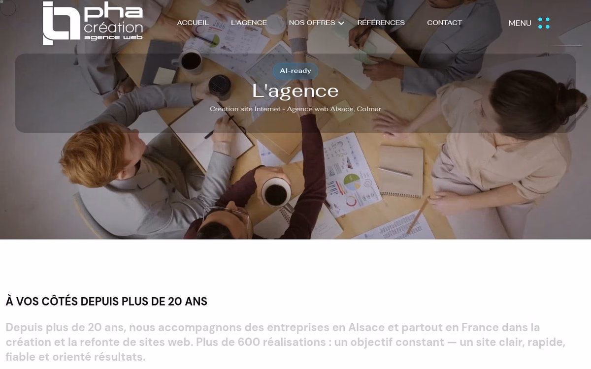Apercu du site PHA Création