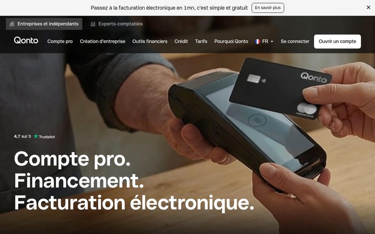 Apercu du site Qonto