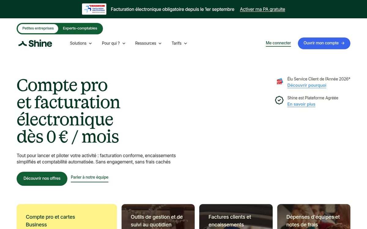 Apercu du site Shine