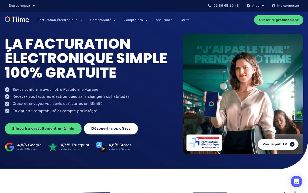 Apercu du site Tiime